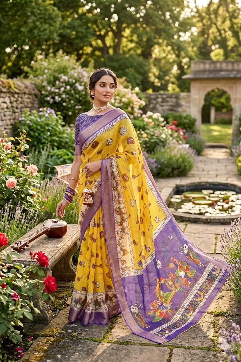YNF Wholesale Linen Printed Sarees  | Surat Manufacturer