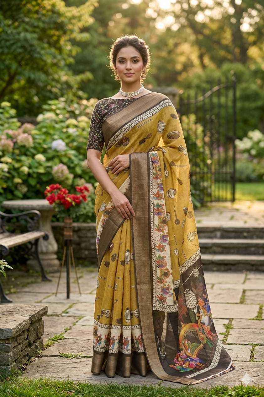 YNF Wholesale Linen Printed Sarees  | Surat Manufacturer
