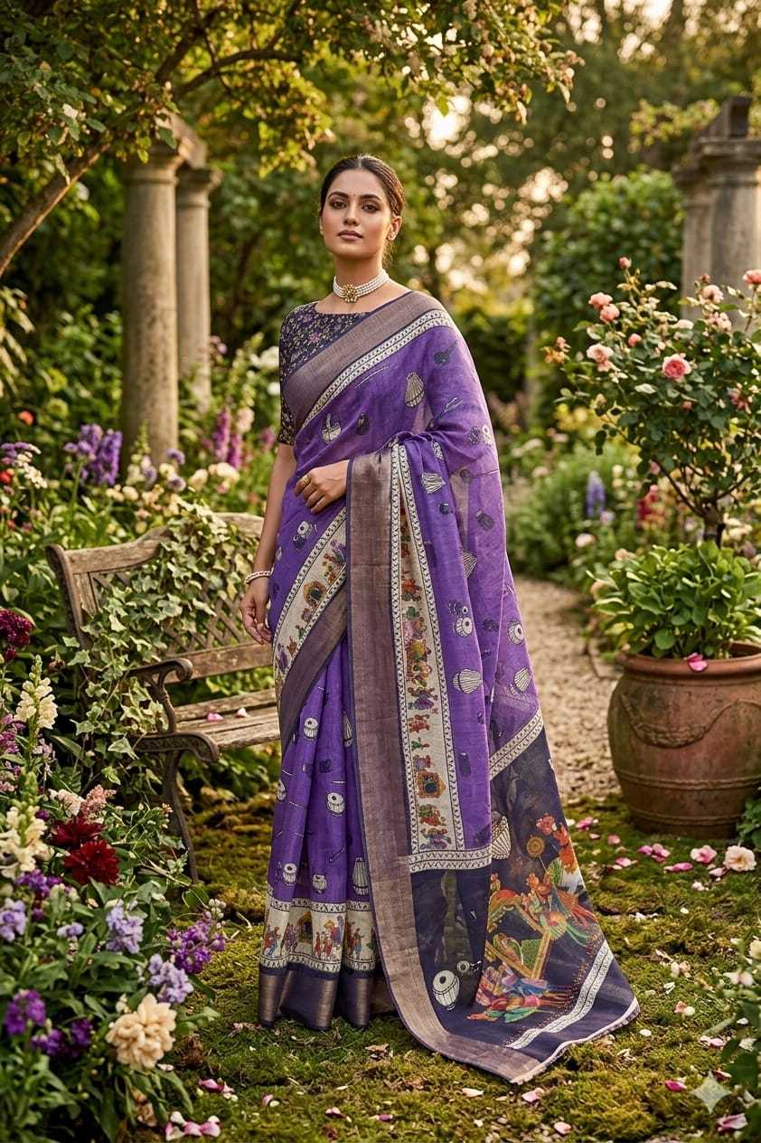 YNF Wholesale Linen Printed Sarees  | Surat Manufacturer