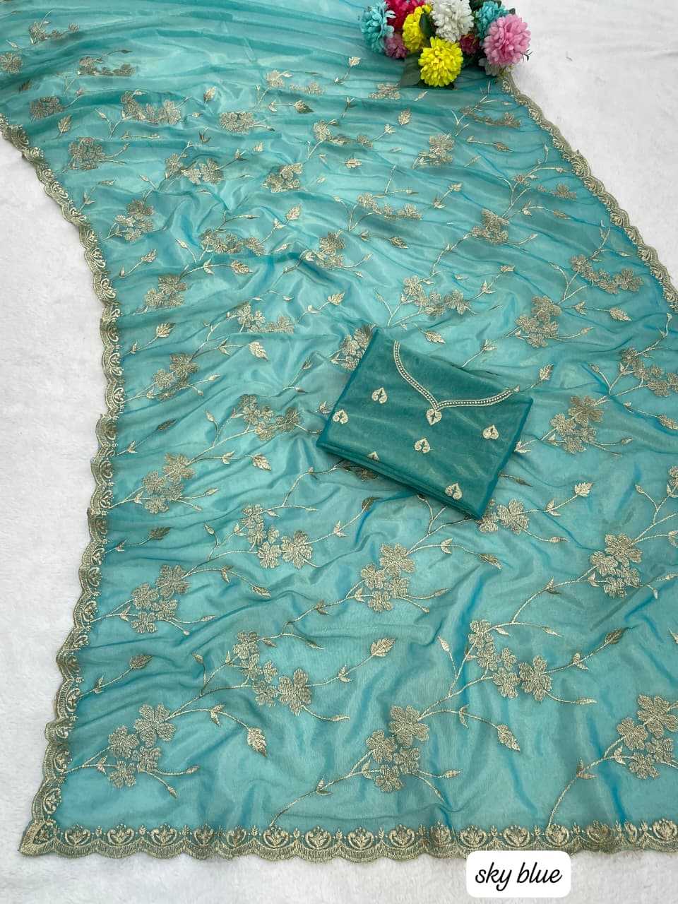 YNF Wholesale Twill Net Designer Sarees KESH689 879 | Surat Manufacturer