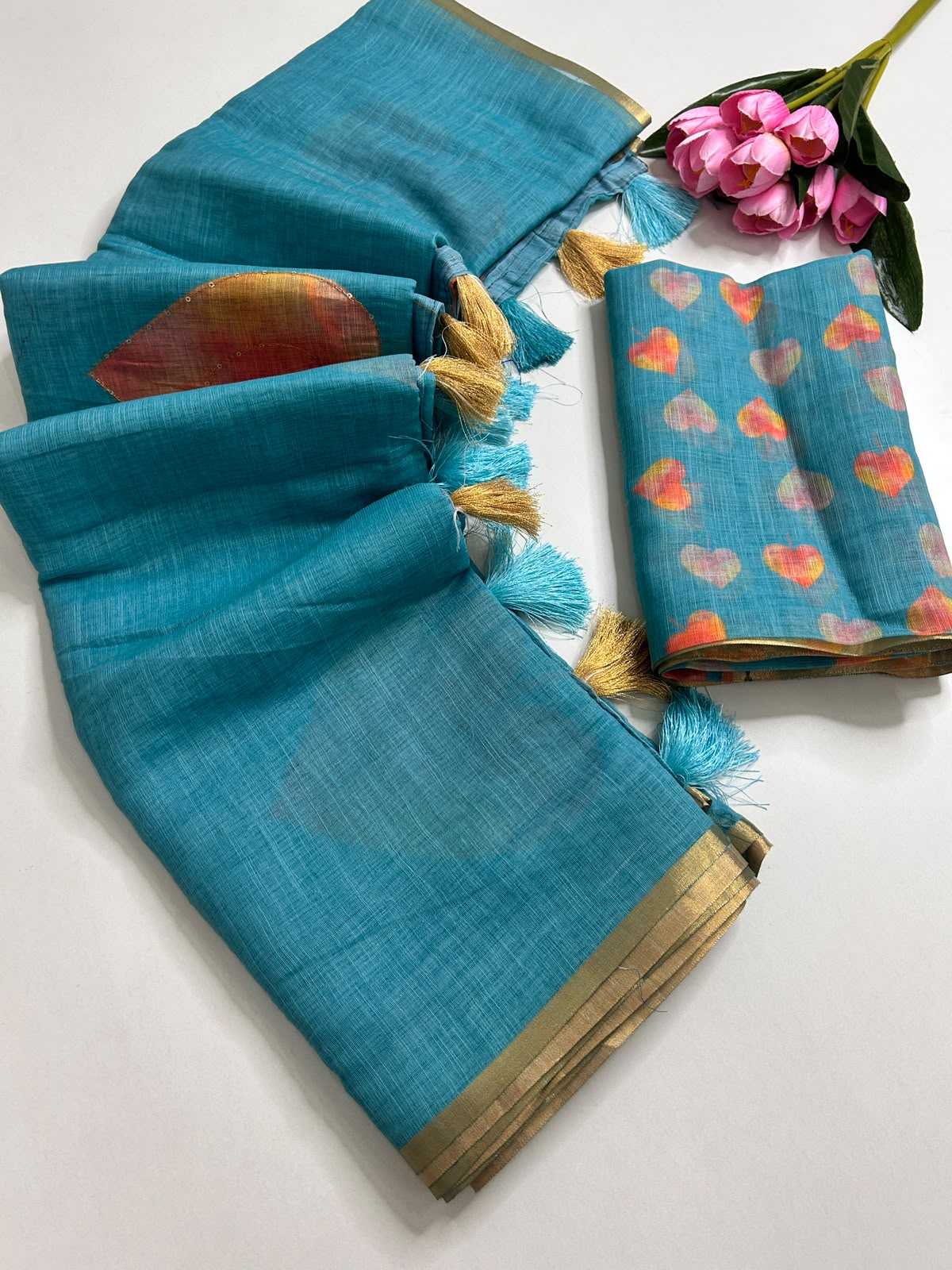 YNF Wholesale Linen Printed Sarees  | Surat Manufacturer
