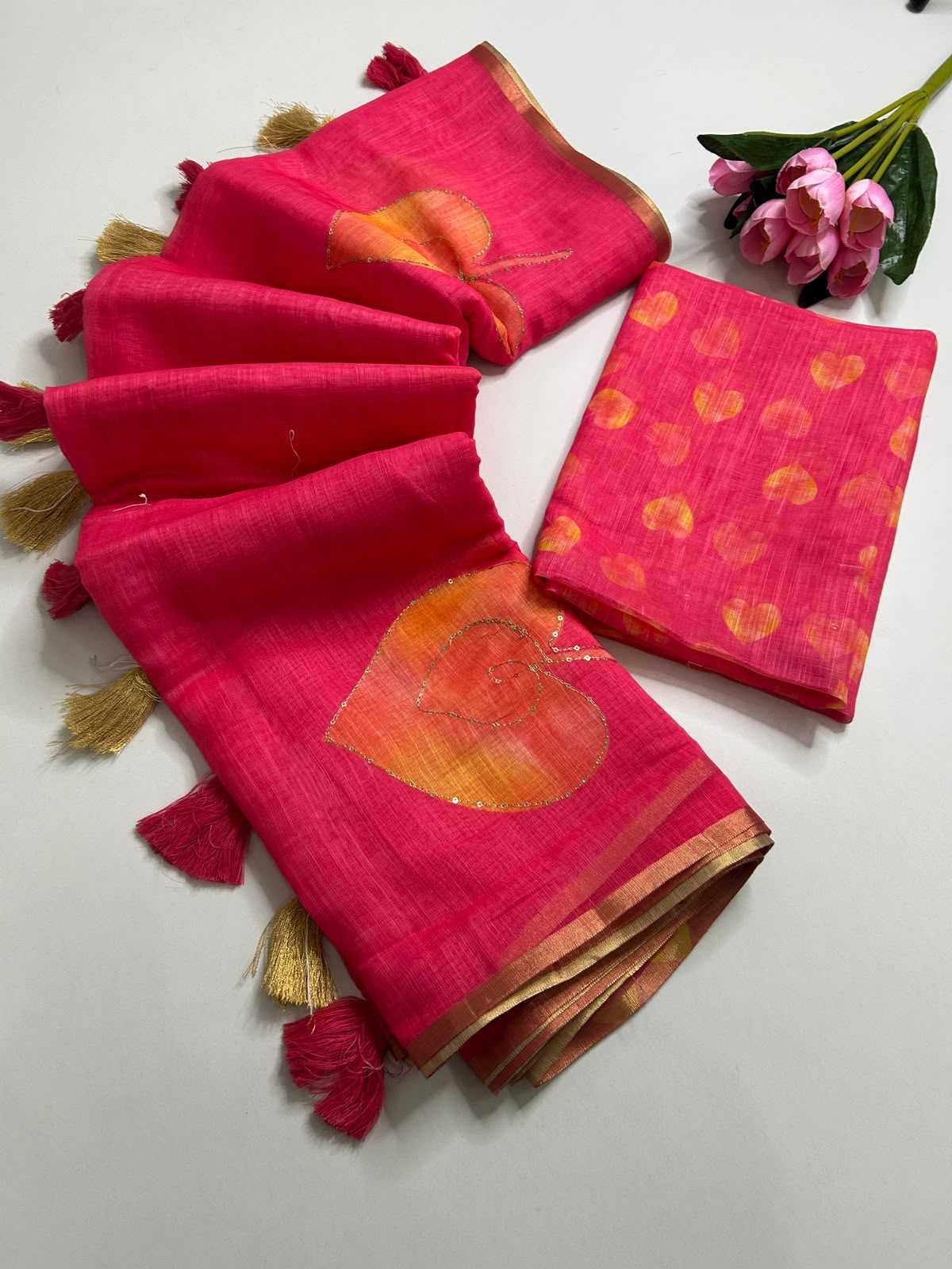 YNF Wholesale Linen Printed Sarees  | Surat Manufacturer