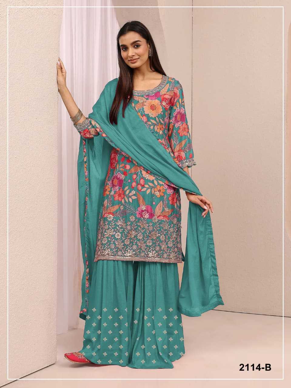 YNF Wholesale Chinon Printed Suits  | Surat Manufacturer
