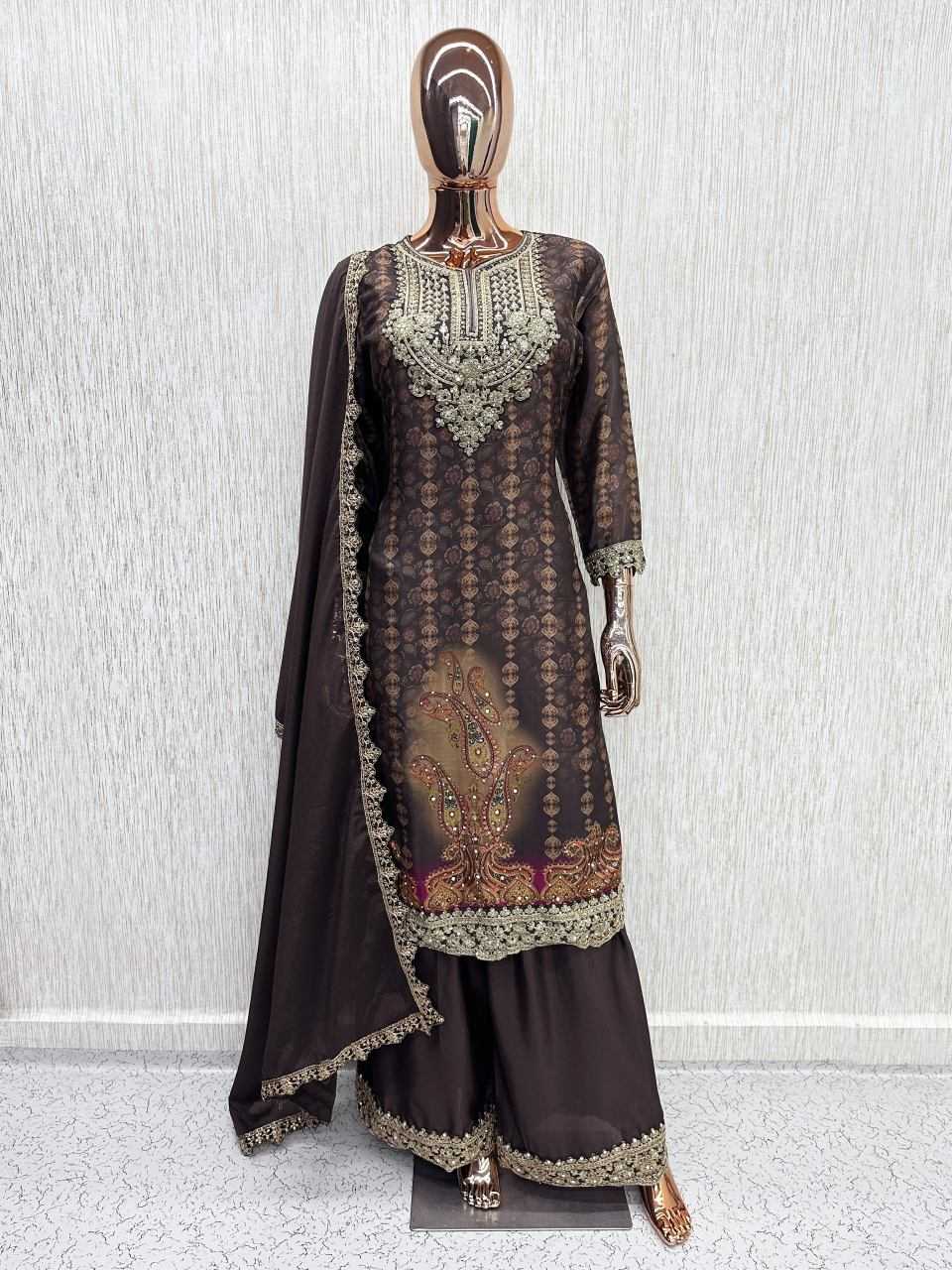 YNF Wholesale Chinon Silk Embroidery Suits  | Surat Manufacturer