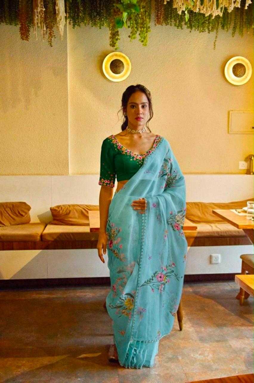YNF Wholesale Organza Sequence Sarees  | Surat Manufacturer