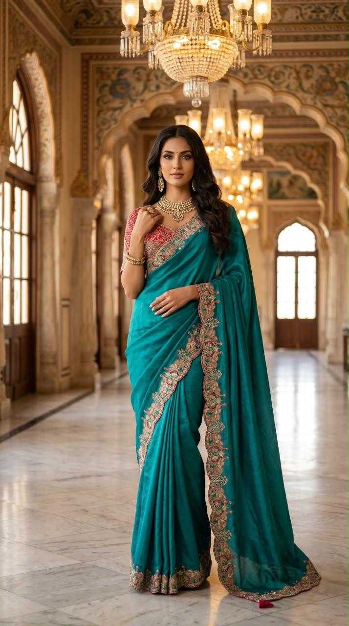 YNF Wholesale Satin Embroidered Sarees KESH709 ICH | Surat Manufacturer