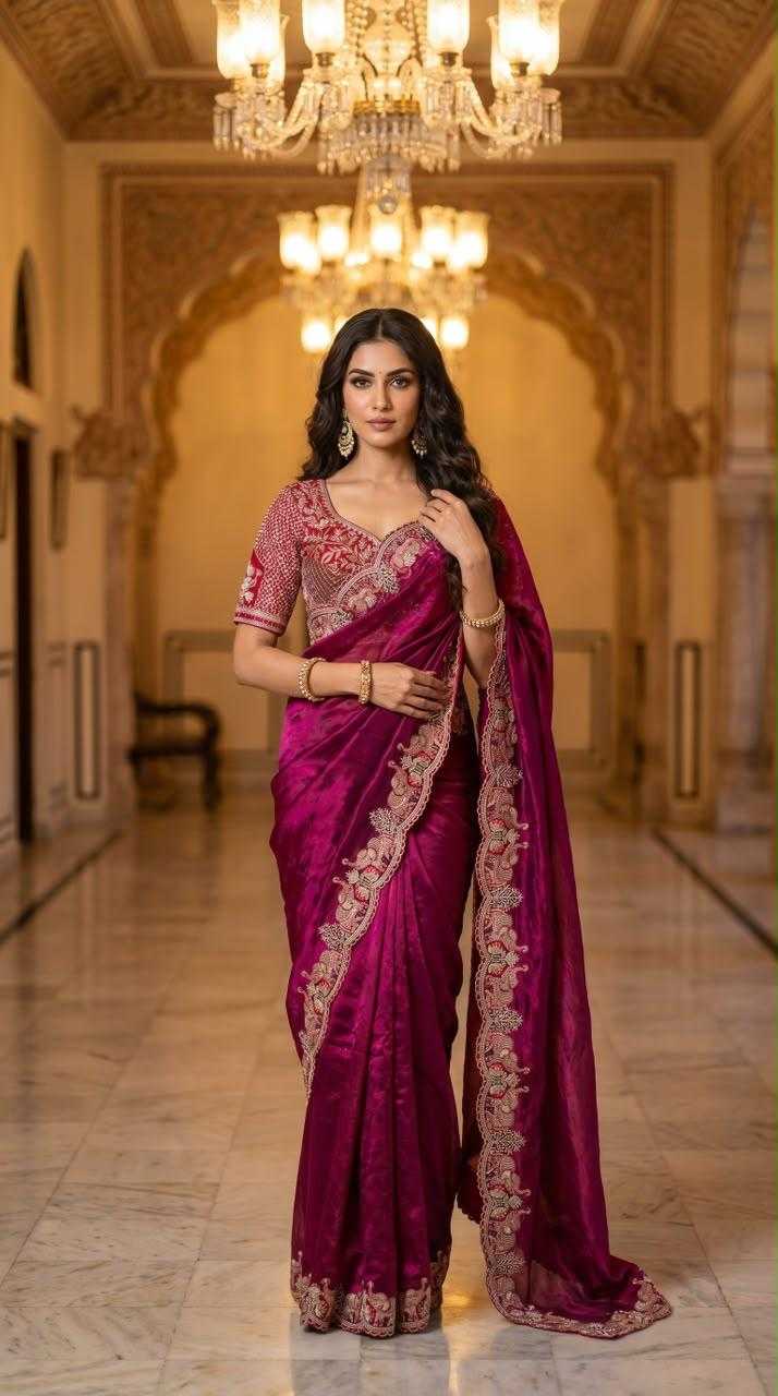 YNF Wholesale Satin Embroidered Sarees KESH709 ICH | Surat Manufacturer