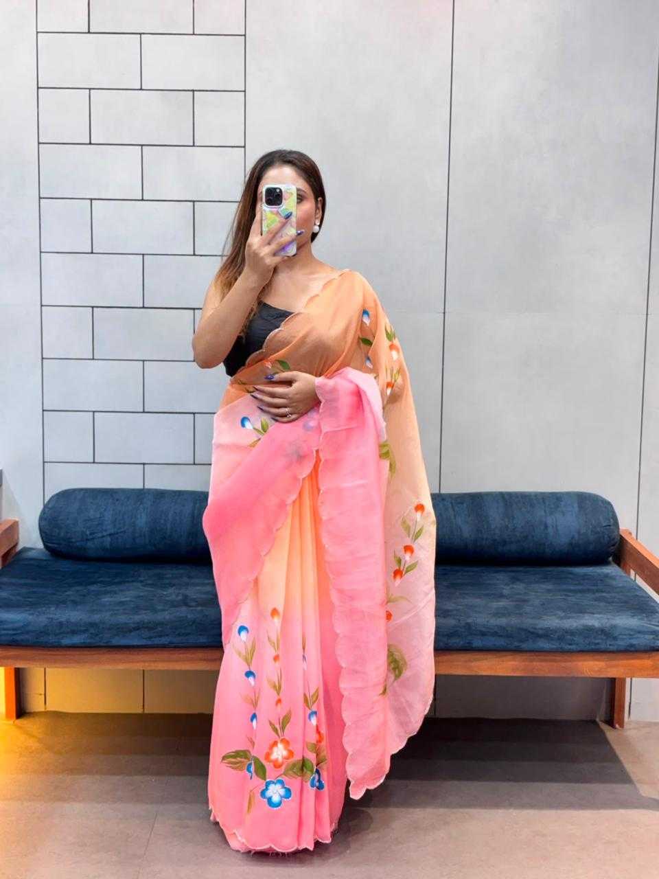 YNF Wholesale Soft Gold Crush Designer Sarees  | Surat Manufacturer