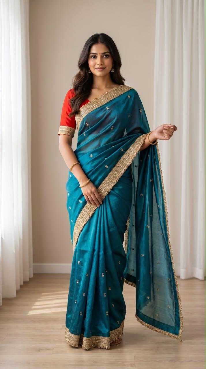 YNF Wholesale Space Silk Sequence Sarees  | Surat Manufacturer