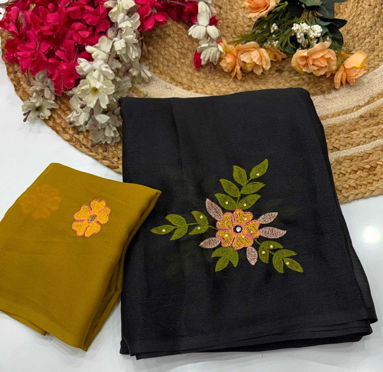 YNF Wholesale Georgette Designer Sarees  | Surat Manufacturer