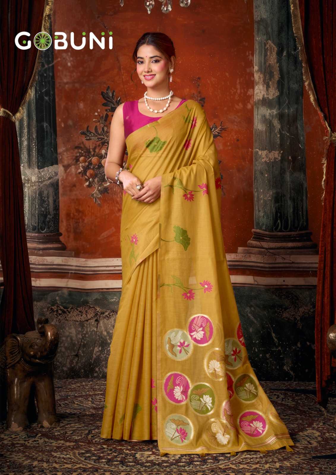 YNF Wholesale Cotton Designer Sarees KESH722 Gobuni Sridevi | Surat Manufacturer