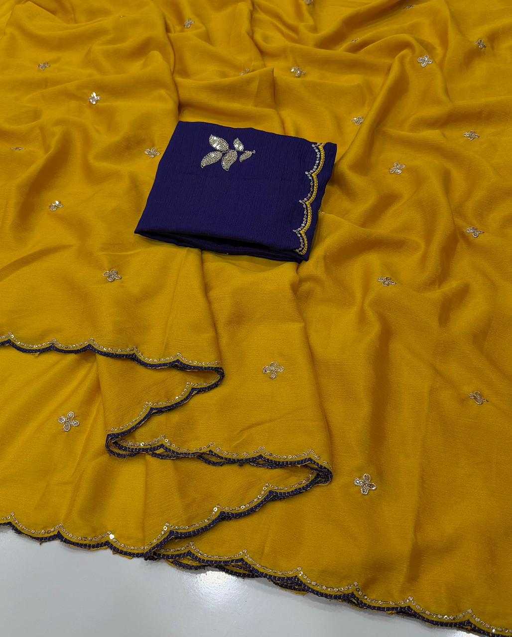 YNF Wholesale Chinon Designer Sarees  | Surat Manufacturer