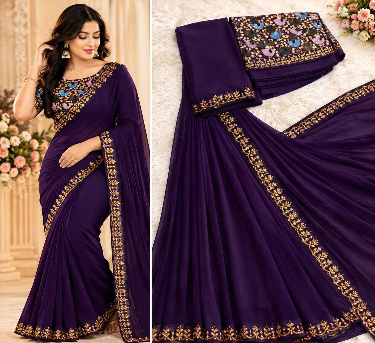 YNF Wholesale Premium Georgette Designer Sarees KESH731 Trisha | Surat Manufacturer