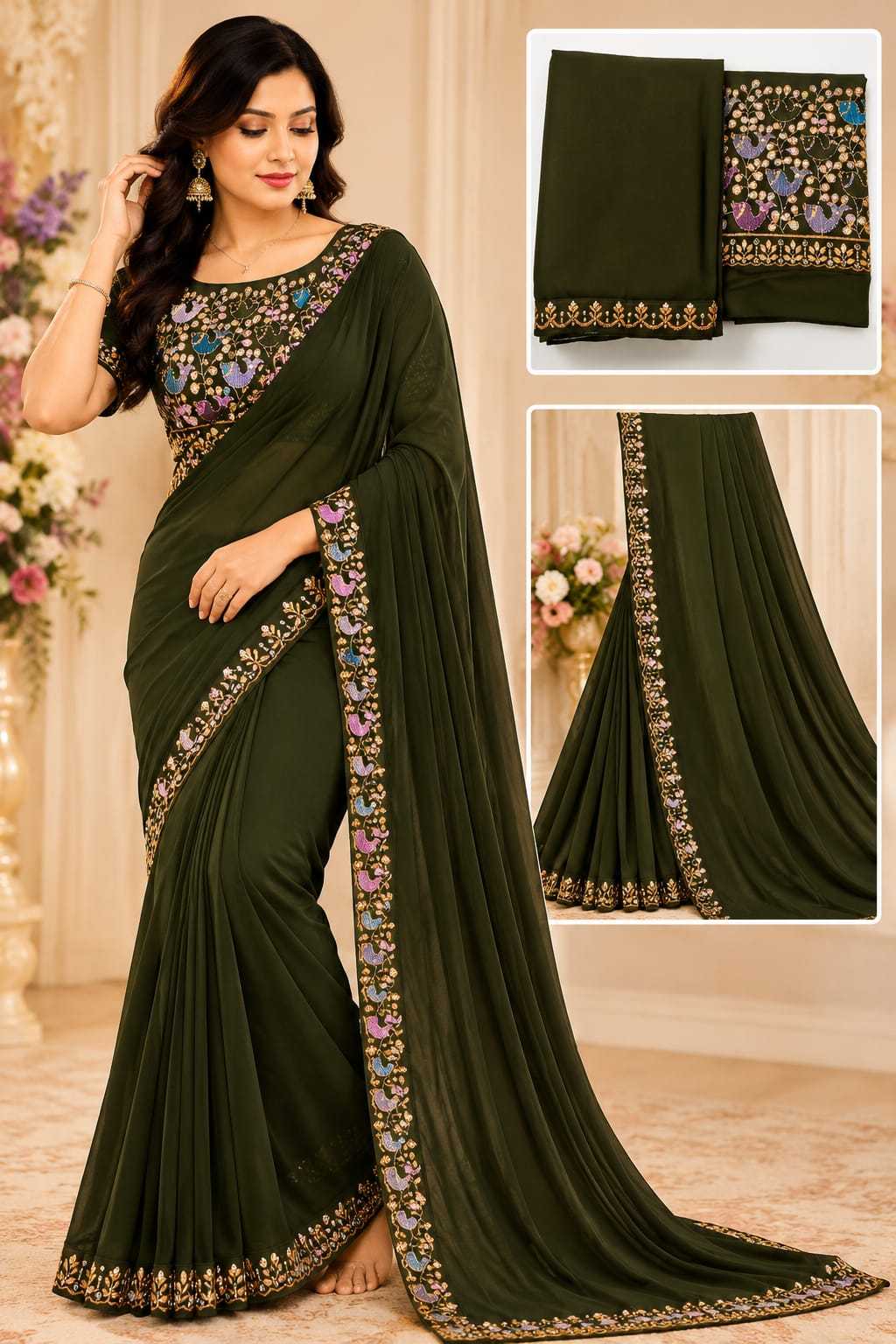 YNF Wholesale Premium Georgette Designer Sarees KESH731 Trisha | Surat Manufacturer