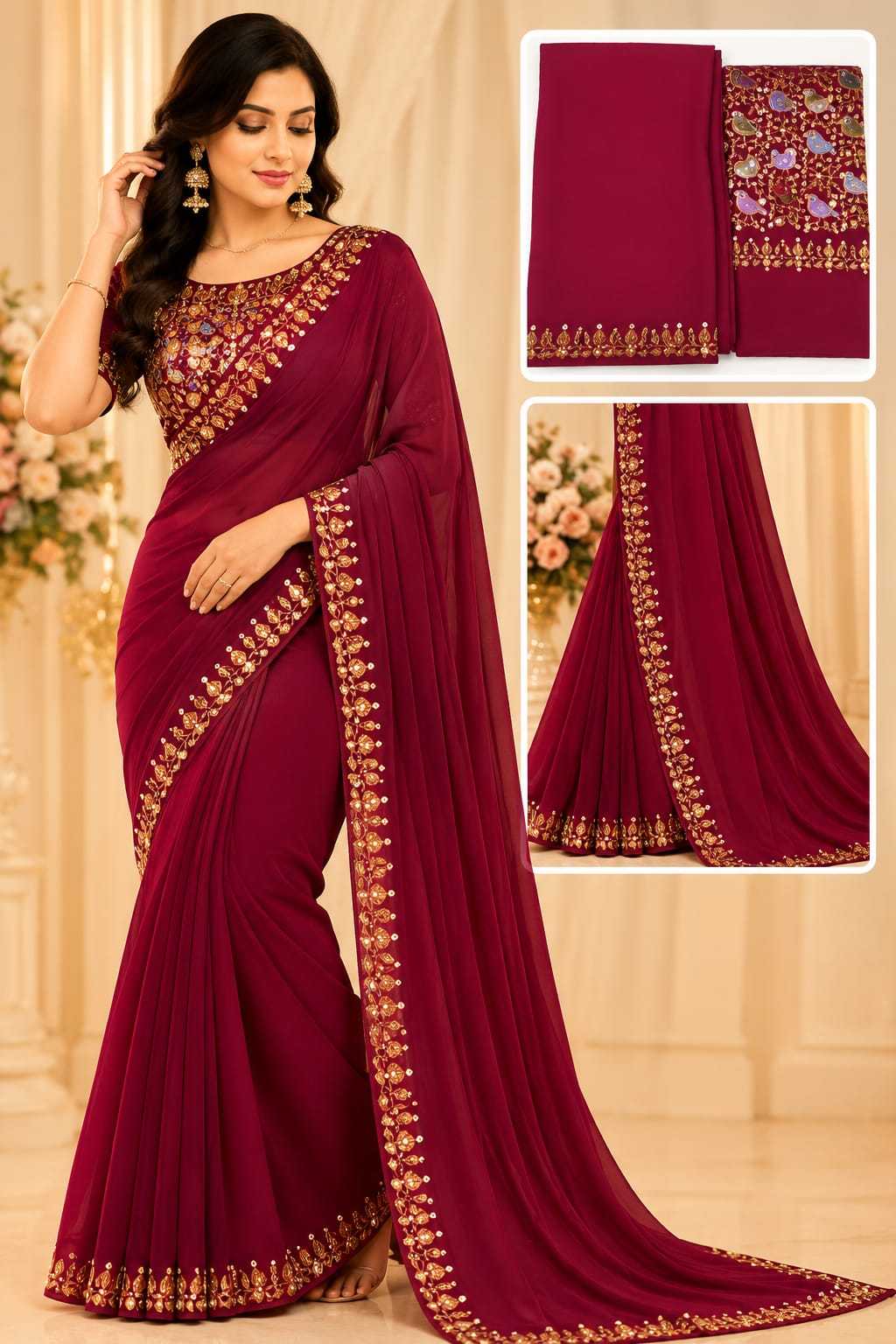 YNF Wholesale Premium Georgette Designer Sarees KESH731 Trisha | Surat Manufacturer