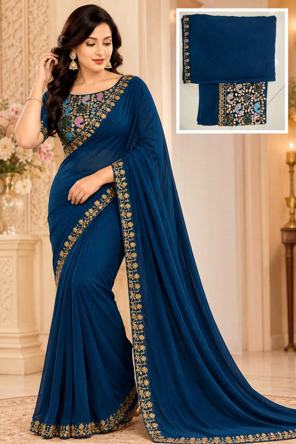 YNF Wholesale Premium Georgette Designer Sarees KESH731 Trisha | Surat Manufacturer