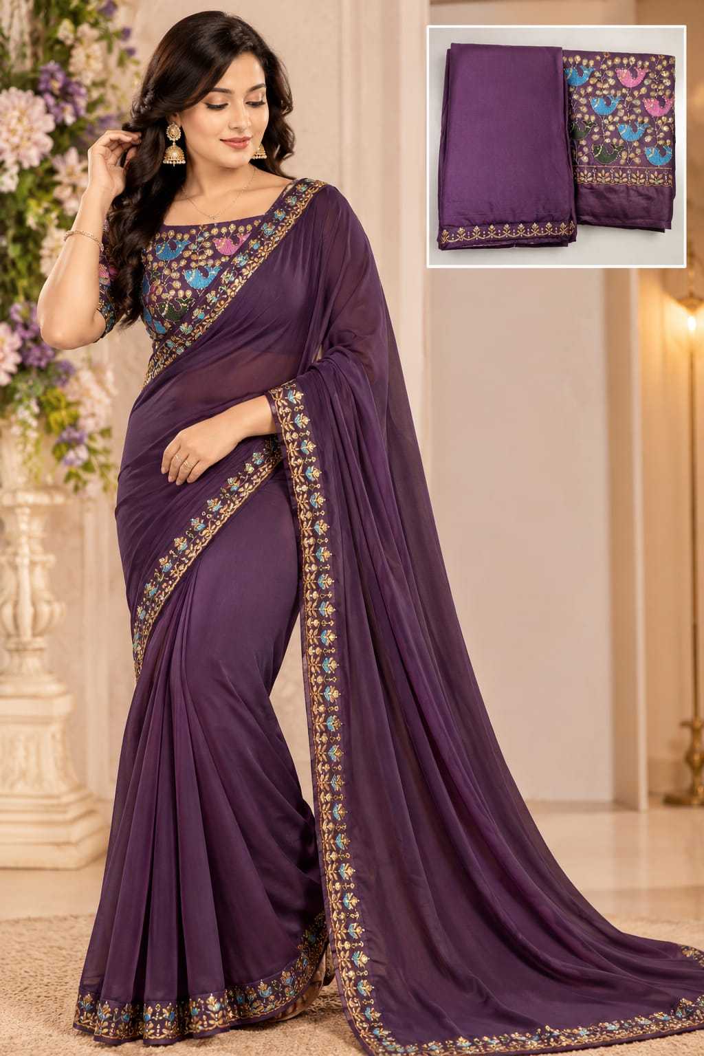 YNF Wholesale Premium Georgette Designer Sarees KESH731 Trisha | Surat Manufacturer