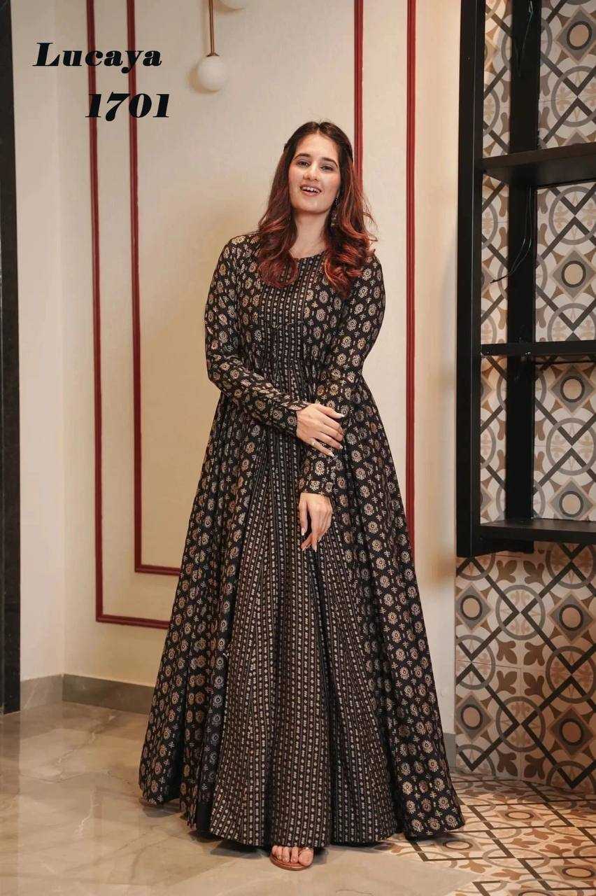 YNF Wholesale Pure Maslin Silk Printed Gowns KESH744 17 | Surat Manufacturer