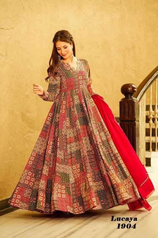 YNF Wholesale Heavy Rayon Printed Gowns KESH744 19 | Surat Manufacturer