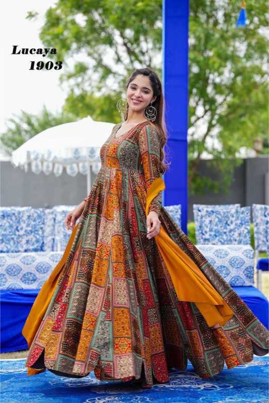YNF Wholesale Heavy Rayon Printed Gowns KESH744 19 | Surat Manufacturer