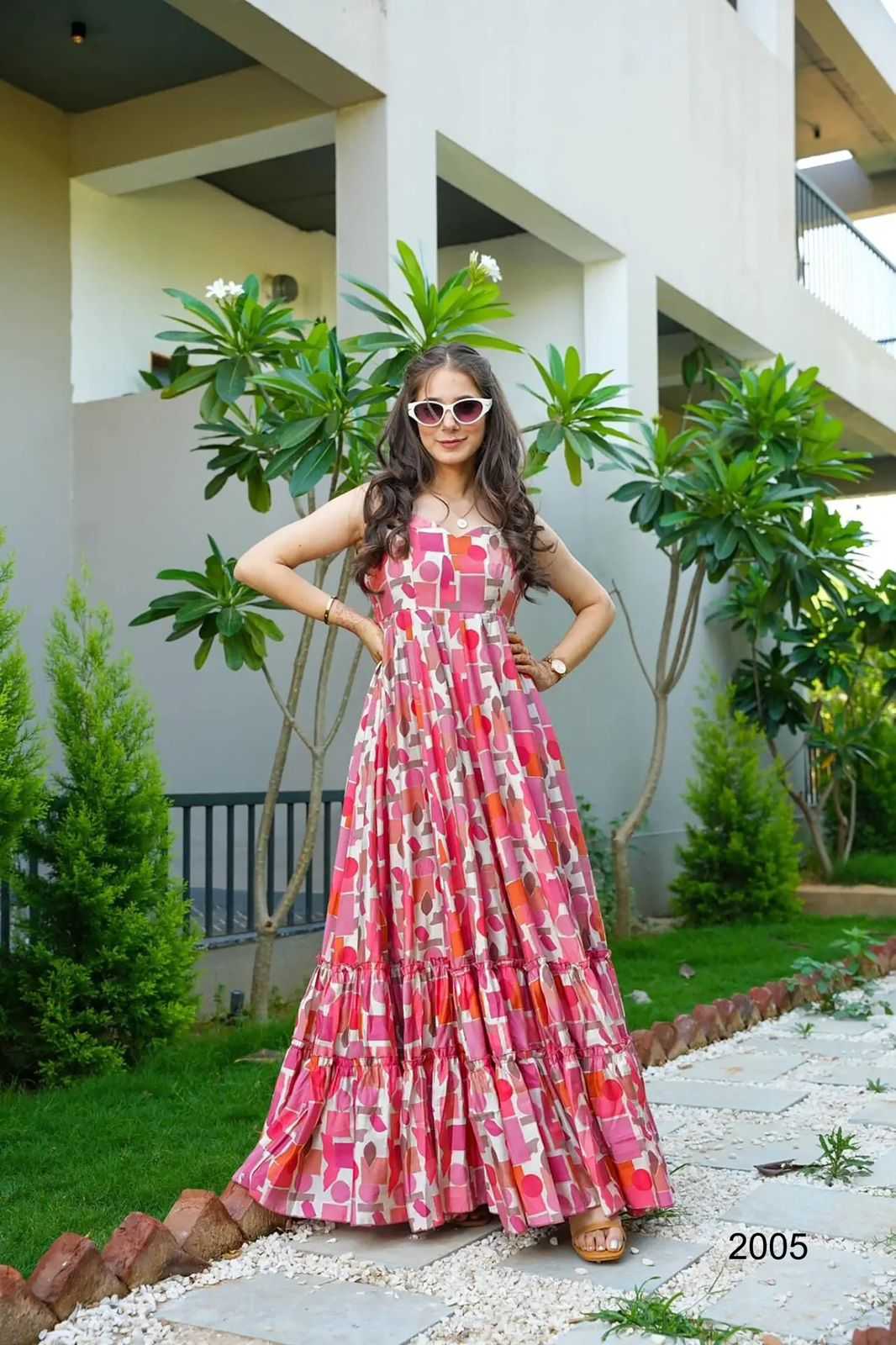 YNF Wholesale Heavy Rayon Printed Gowns KESH744 20 | Surat Manufacturer