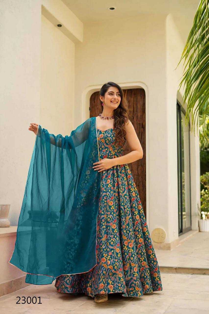 YNF Wholesale Heavy Silk Printed Gowns KESH744 23 | Surat Manufacturer