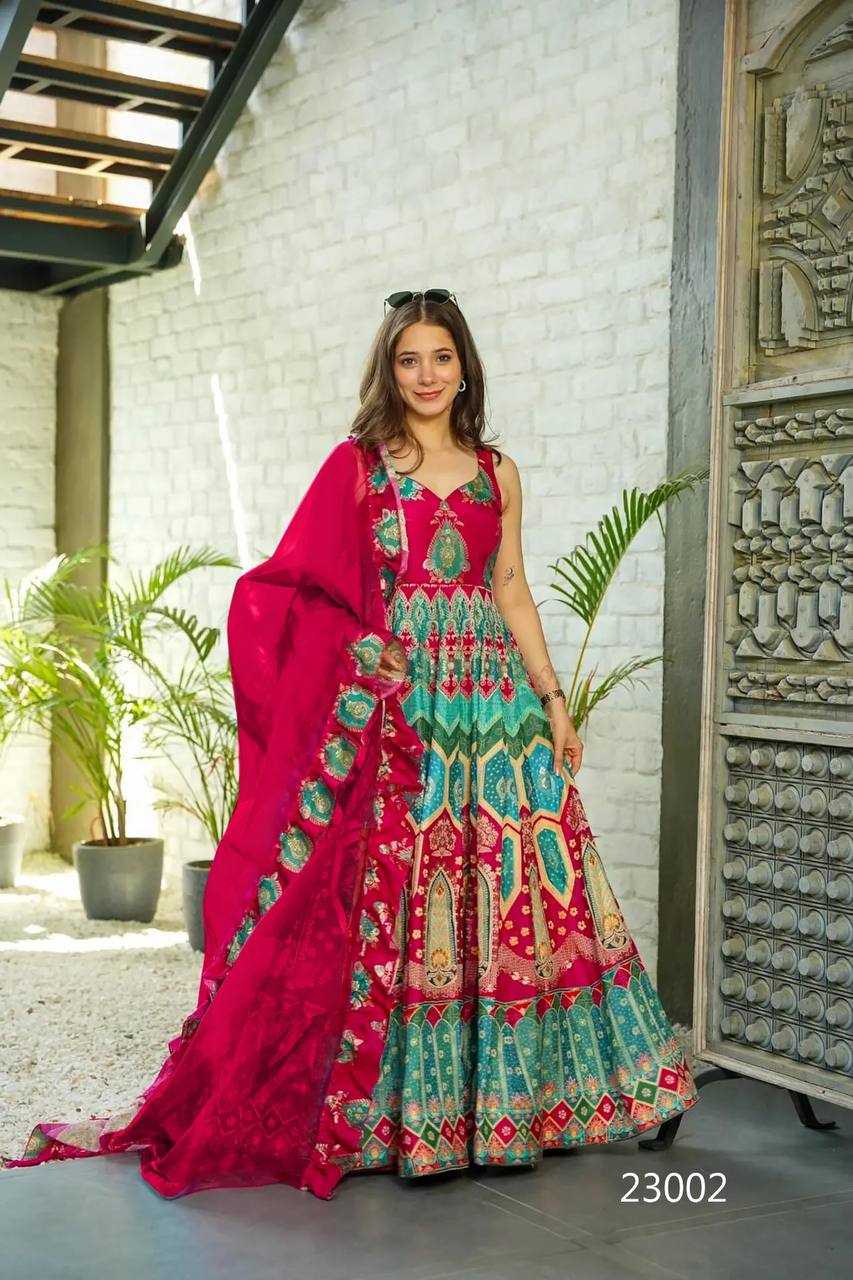 YNF Wholesale Heavy Silk Printed Gowns KESH744 23 | Surat Manufacturer