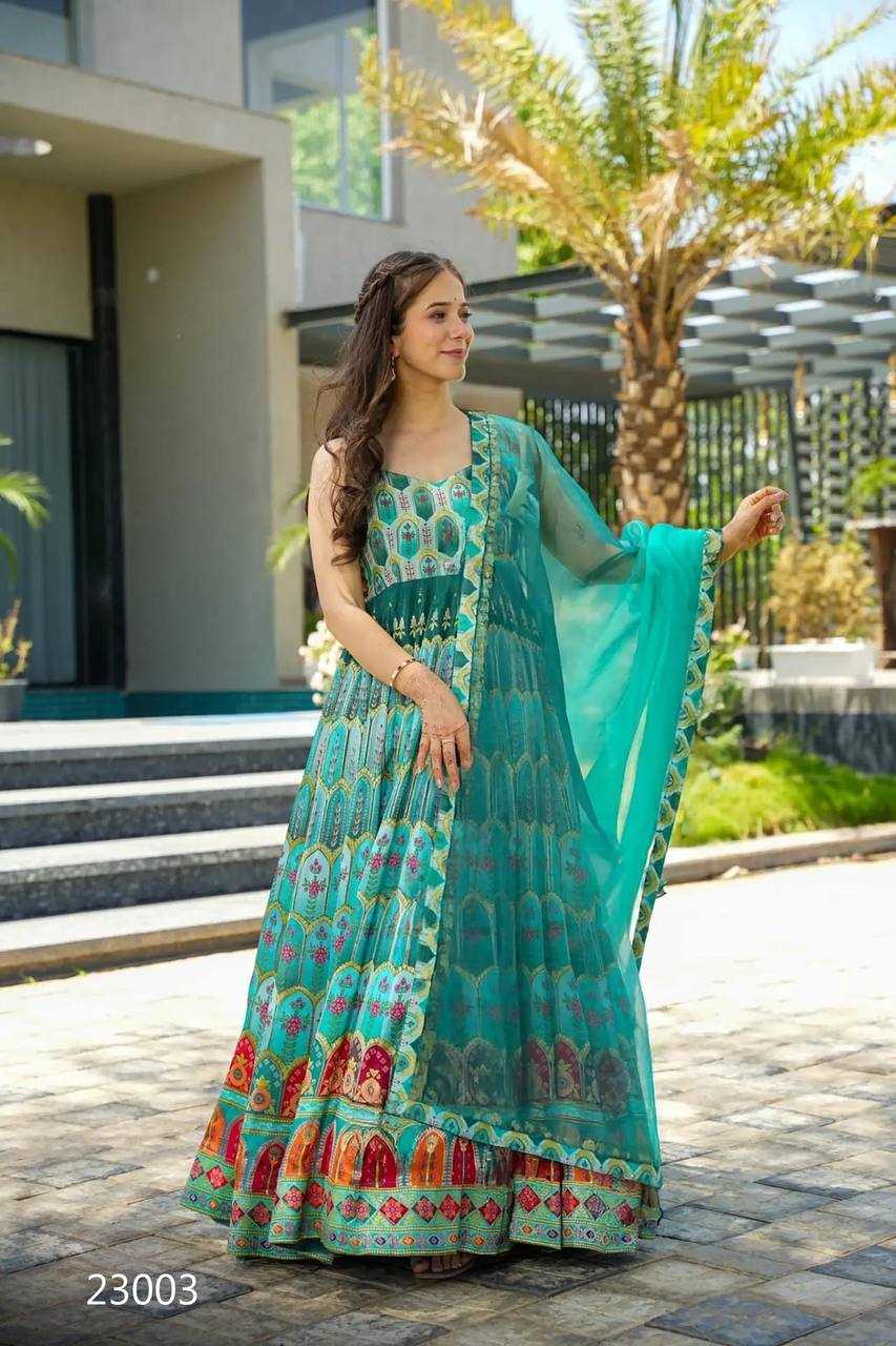 YNF Wholesale Heavy Silk Printed Gowns KESH744 23 | Surat Manufacturer