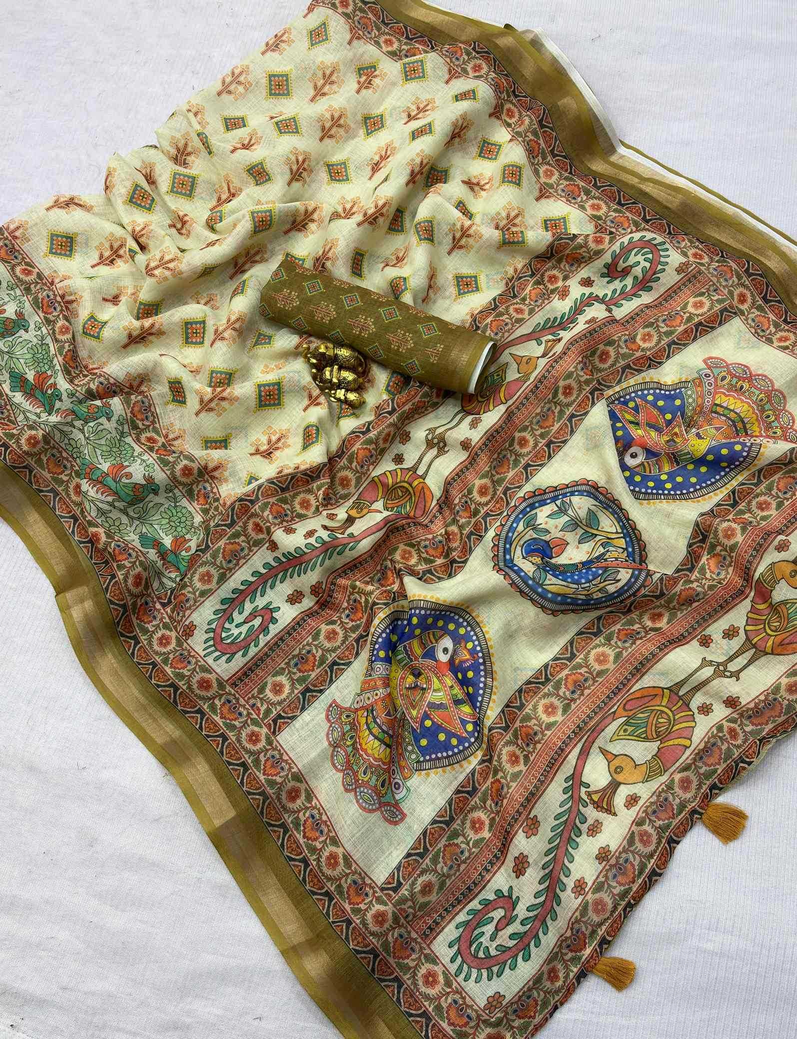 YNF Wholesale Linen Designer Sarees  | Surat Manufacturer