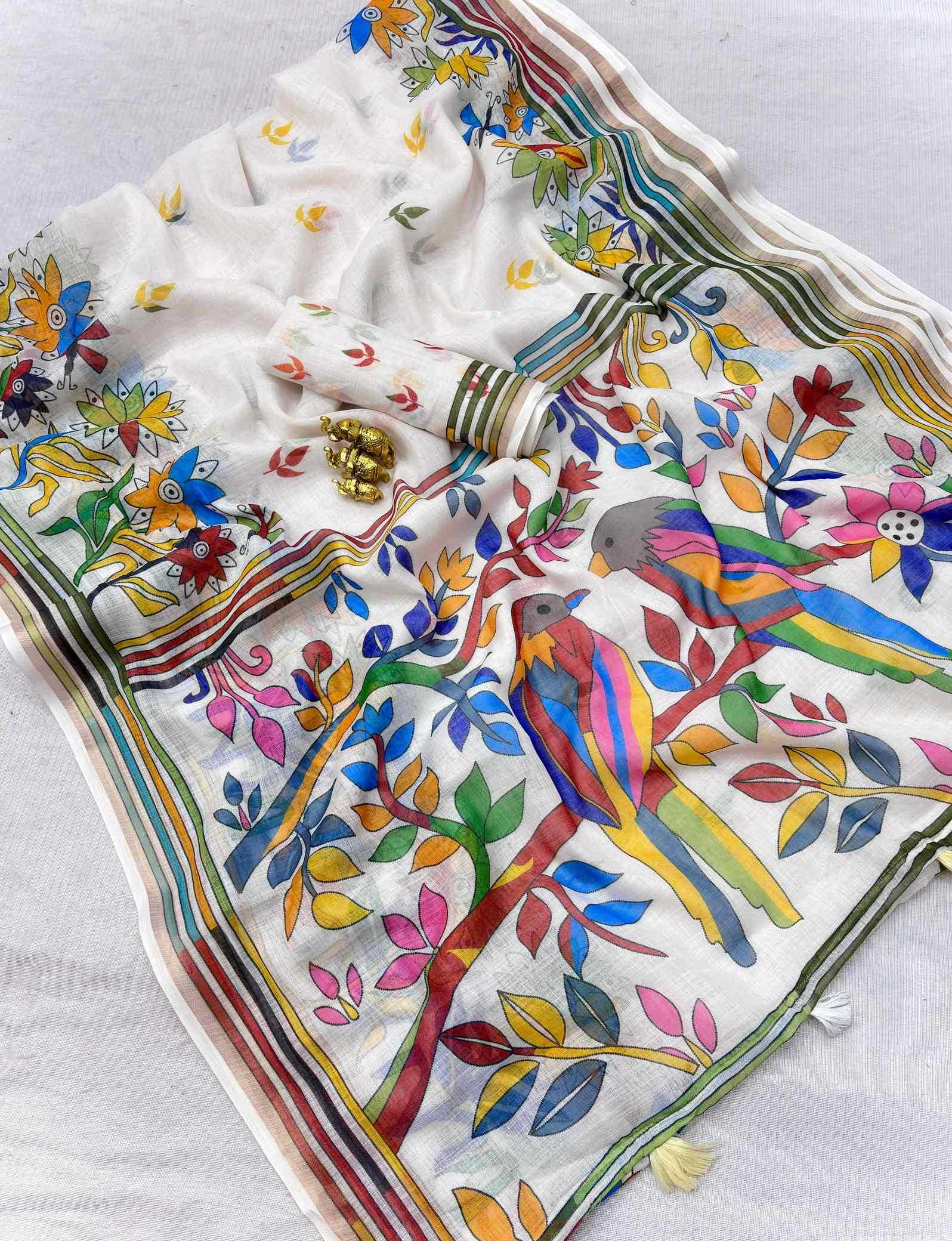 YNF Wholesale Linen Designer Sarees  | Surat Manufacturer