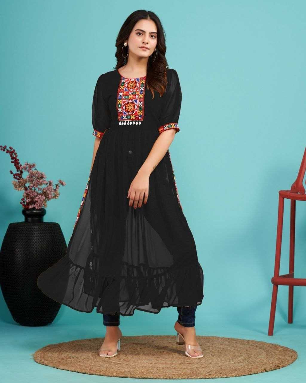 YNF Wholesale Faux Georgette Party Wear Kurtis  | Surat Manufacturer