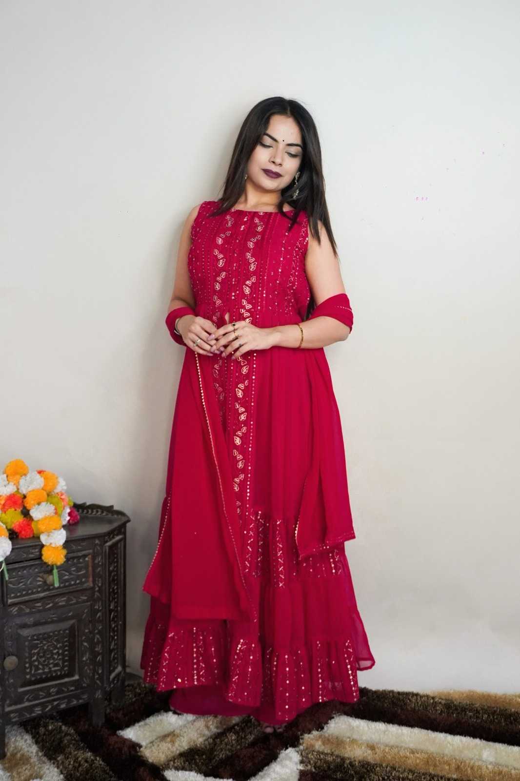 YNF Wholesale Faux Georgette Embroidery Suits  | Surat Manufacturer
