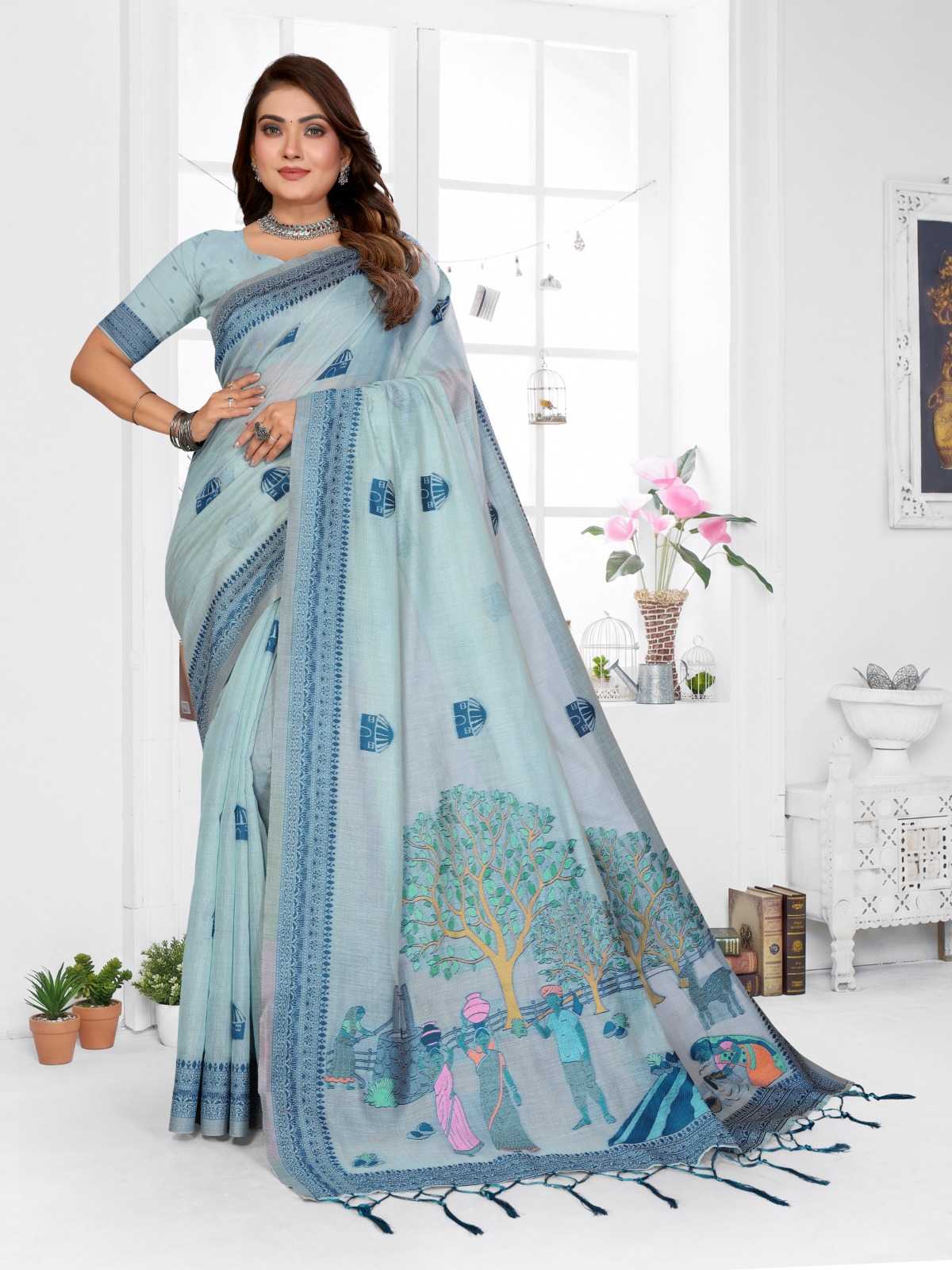 YNF Wholesale Cotton Jacquard Saree KESH753 Purva | Surat Manufacturer