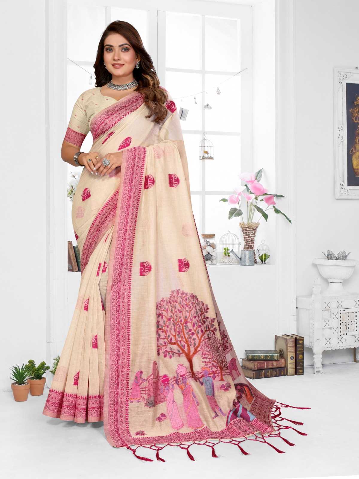 YNF Wholesale Cotton Jacquard Saree KESH753 Purva | Surat Manufacturer