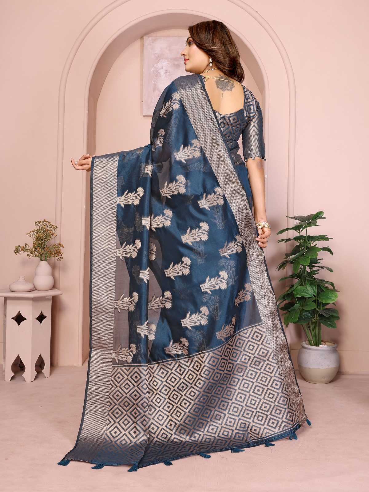 YNF Wholesale Organza Silk Organza Sarees  | Surat Manufacturer