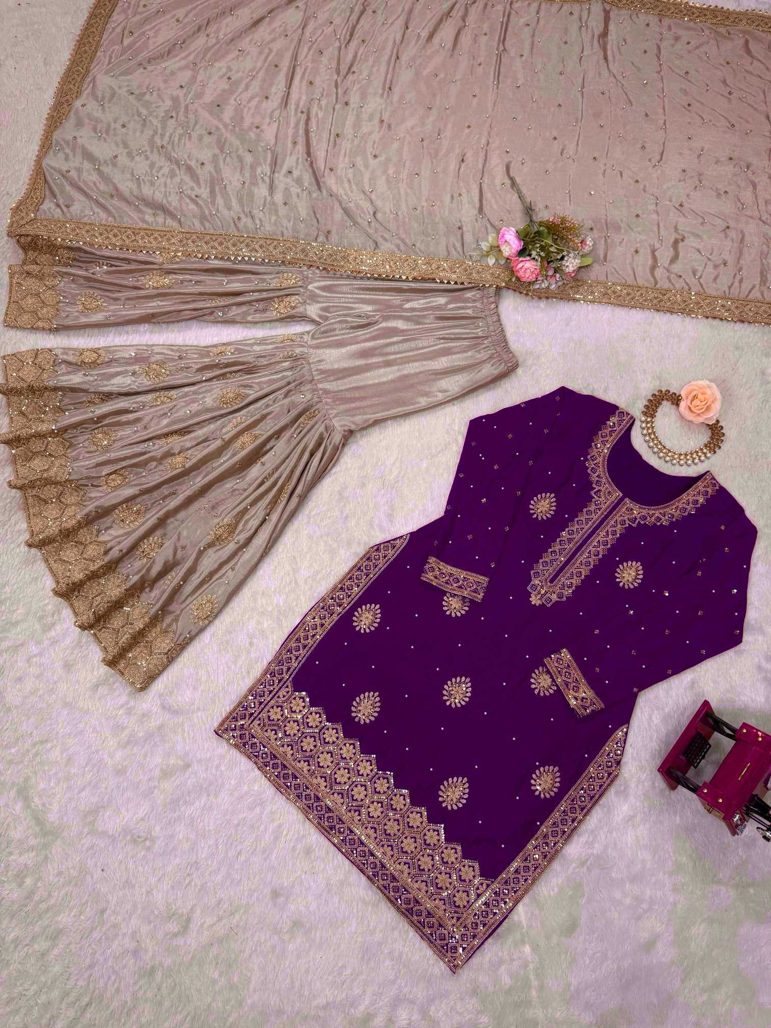 YNF Wholesale Chinon Silk Sharara Salwar Suits  | Surat Manufacturer
