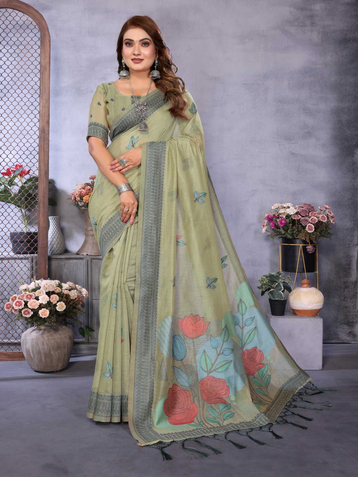 YNF Wholesale Cotton Jacquard Saree RIN144 Pratibha | Surat Manufacturer