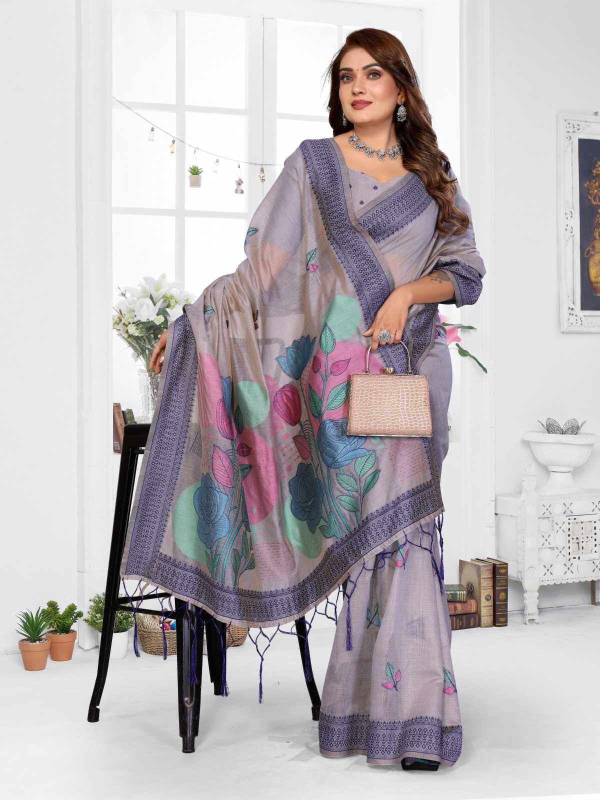 YNF Wholesale Cotton Jacquard Saree RIN144 Pratibha | Surat Manufacturer