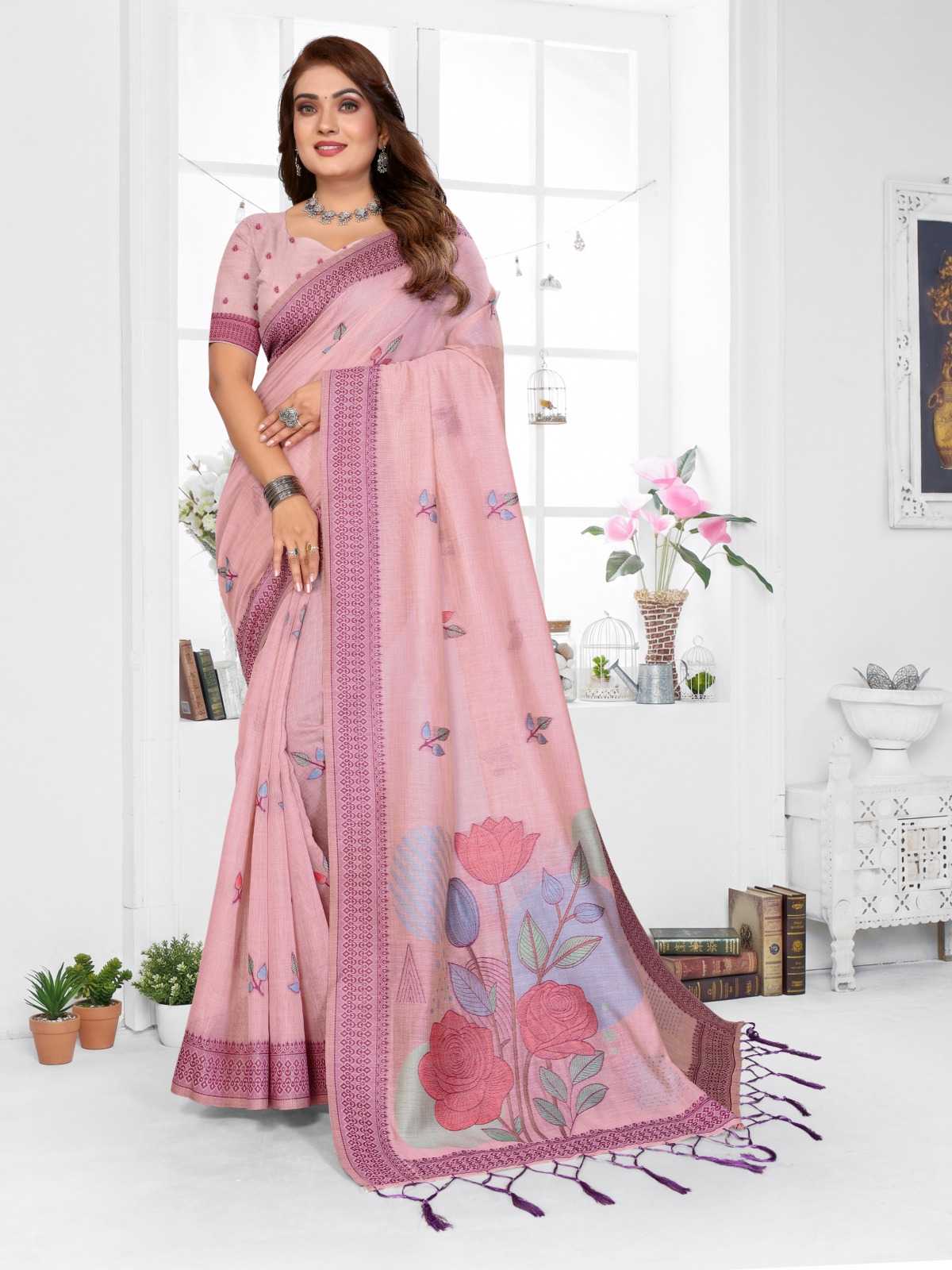 YNF Wholesale Cotton Jacquard Saree RIN144 Pratibha | Surat Manufacturer