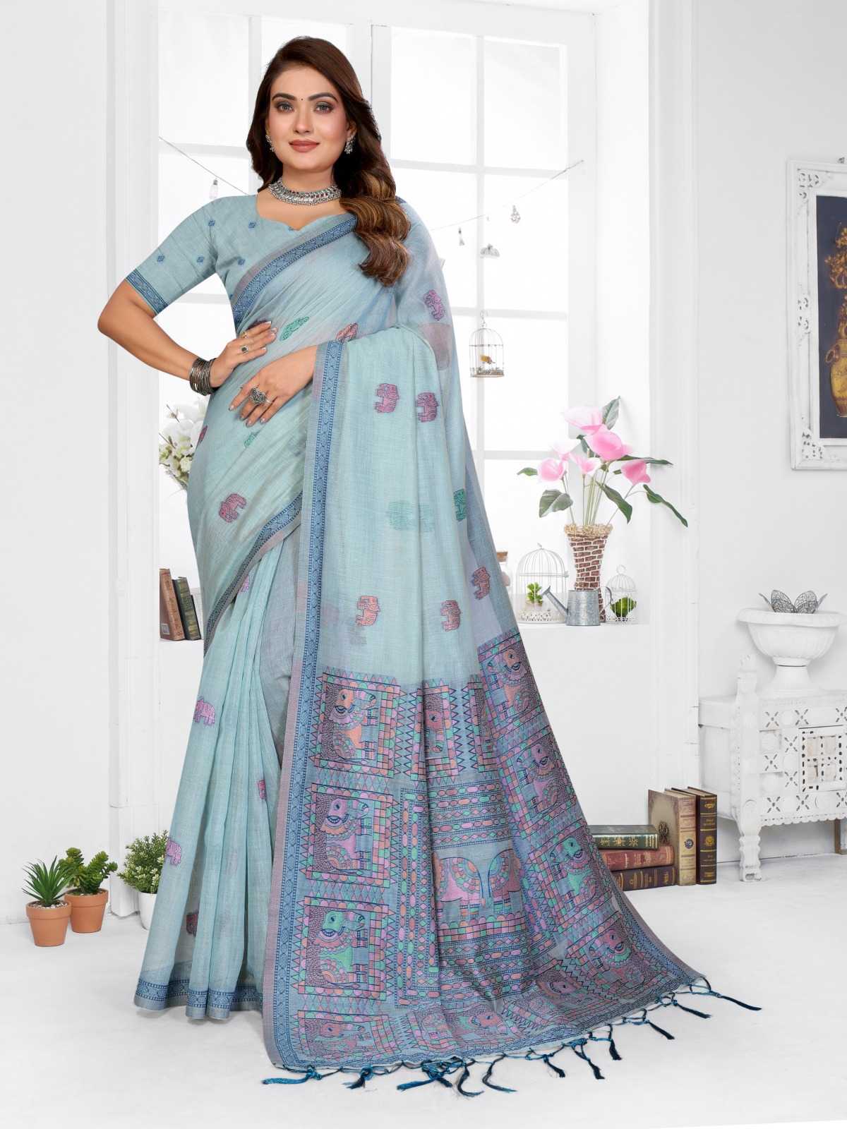 YNF Wholesale Cotton Jacquard Saree RIN144 Suman | Surat Manufacturer