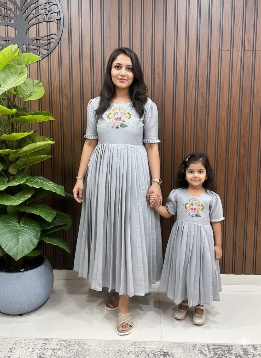 YNF Wholesale Soft Cotton Silk Mother Daughter Matching Gowns  | Surat Manufacturer