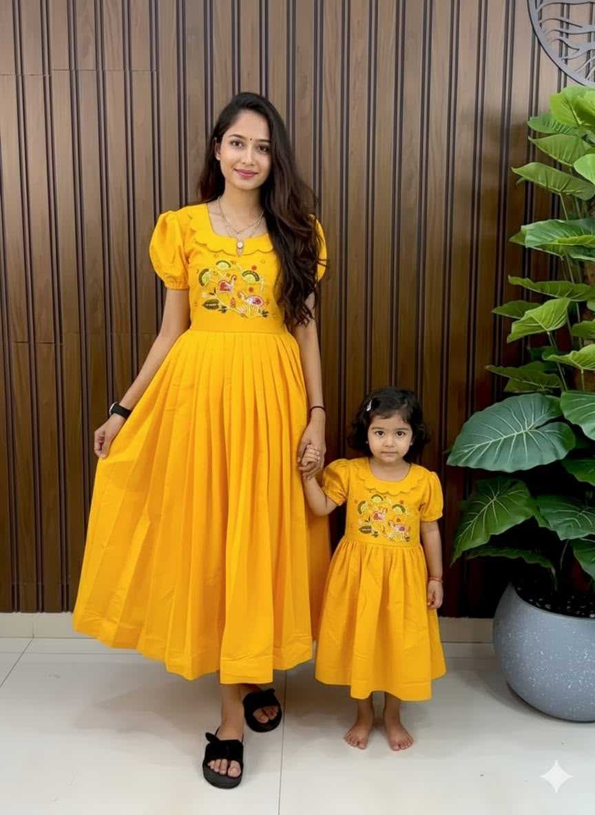 YNF Wholesale Soft Cotton Silk Mother Daughter Matching Gowns  | Surat Manufacturer