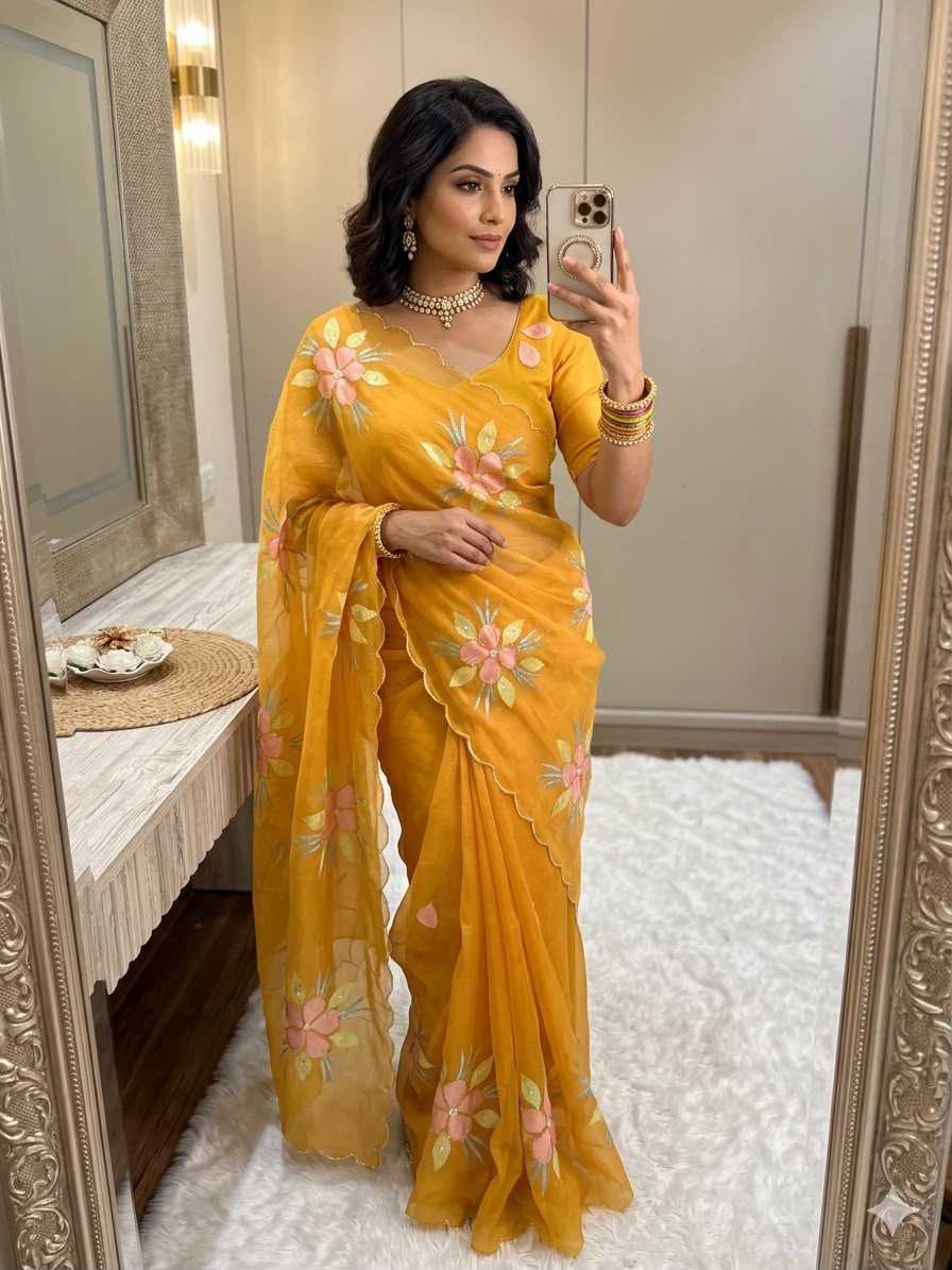 YNF Wholesale Chiffon Printed Silk Saree  | Surat Manufacturer