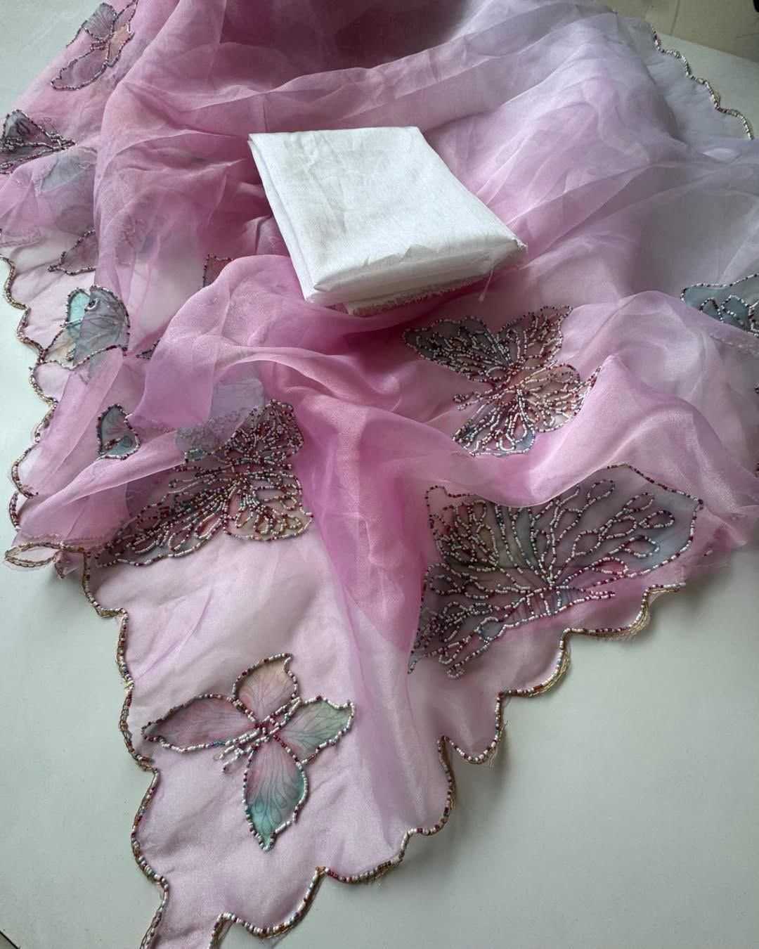 YNF Wholesale Organza Organza Sarees  | Surat Manufacturer