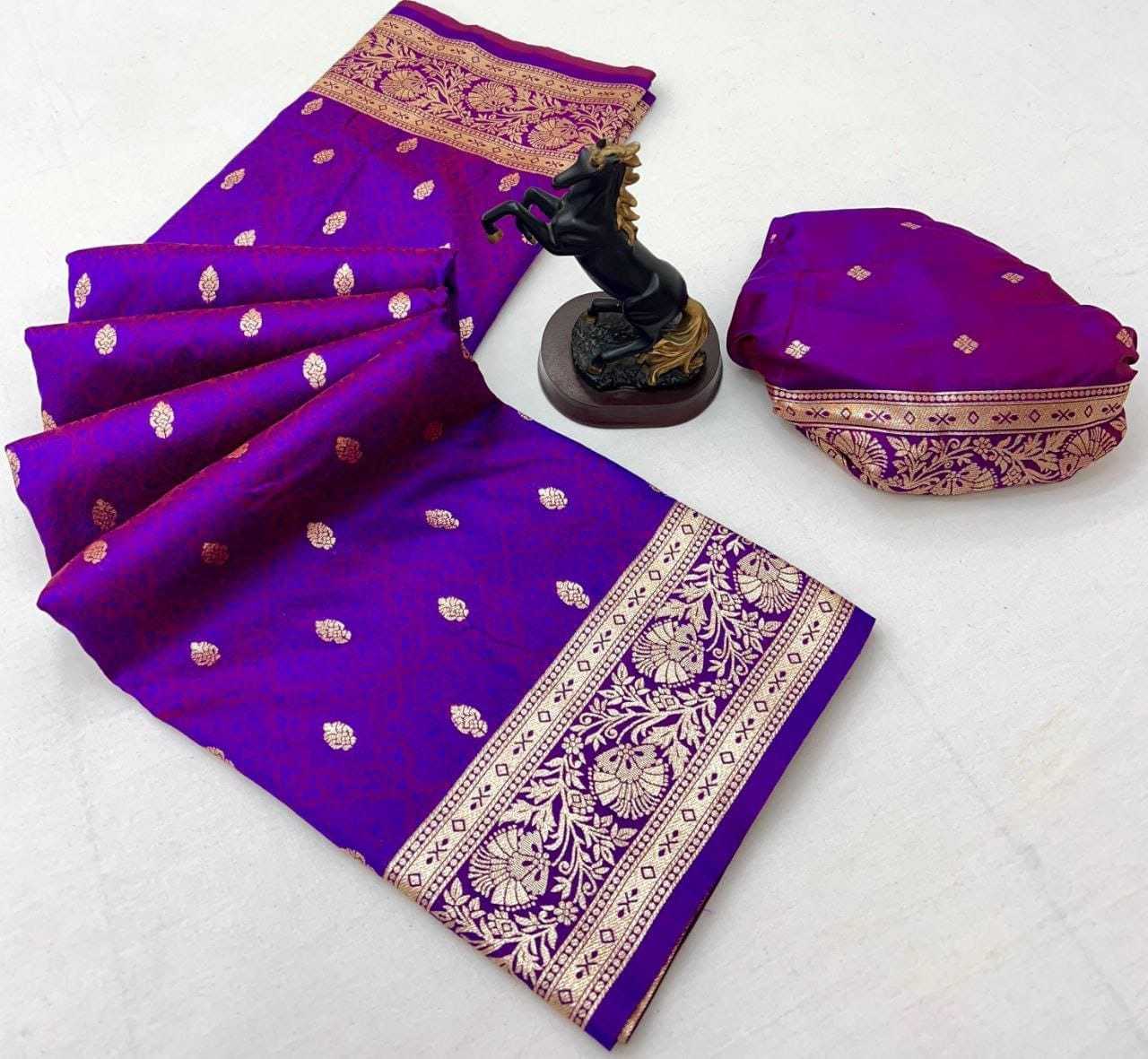 YNF Wholesale Banarasi Soft Silk Zari Border Sarees  | Surat Manufacturer