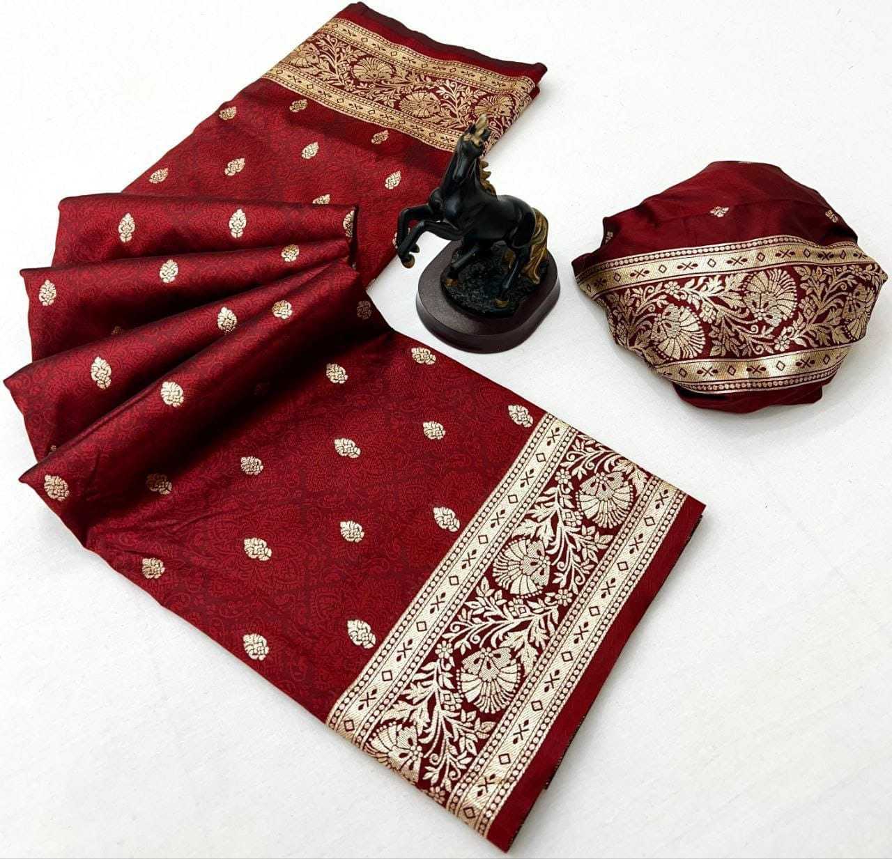 YNF Wholesale Banarasi Soft Silk Zari Border Sarees  | Surat Manufacturer