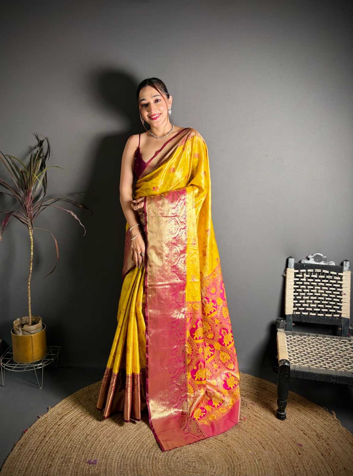YNF Wholesale Kanjivaram Silk Tissue Silk Saree  | Surat Manufacturer