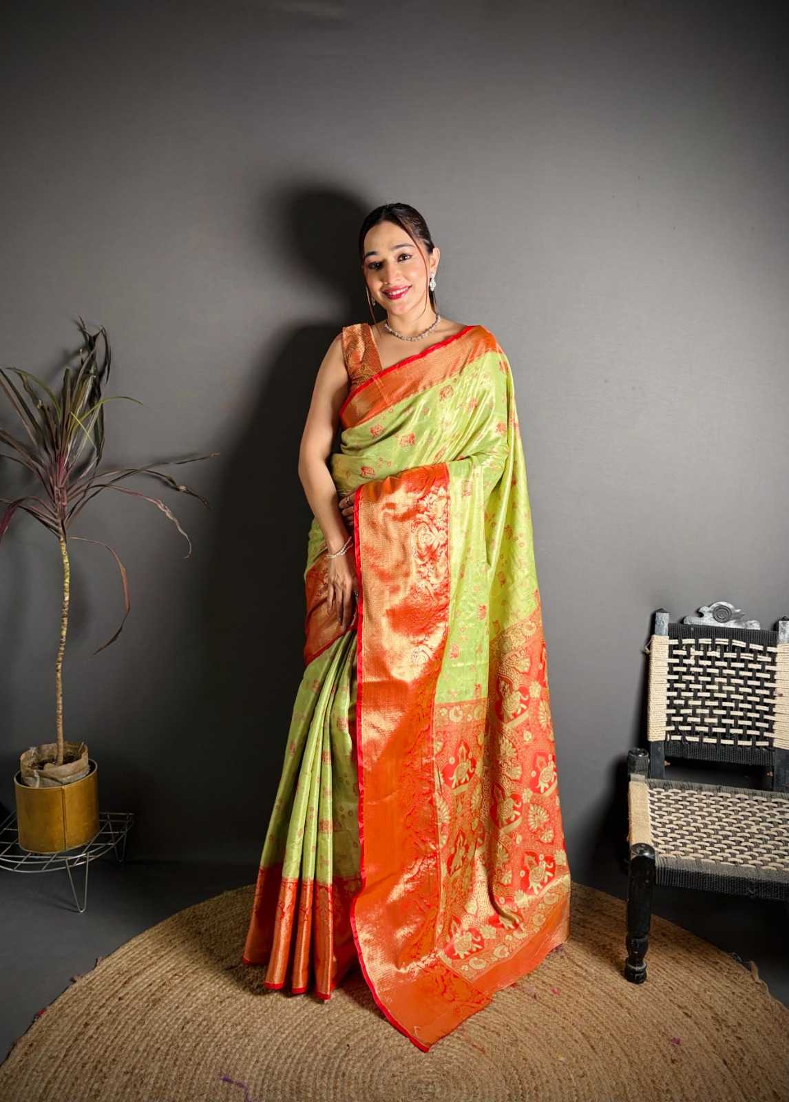 YNF Wholesale Kanjivaram Silk Tissue Silk Saree  | Surat Manufacturer