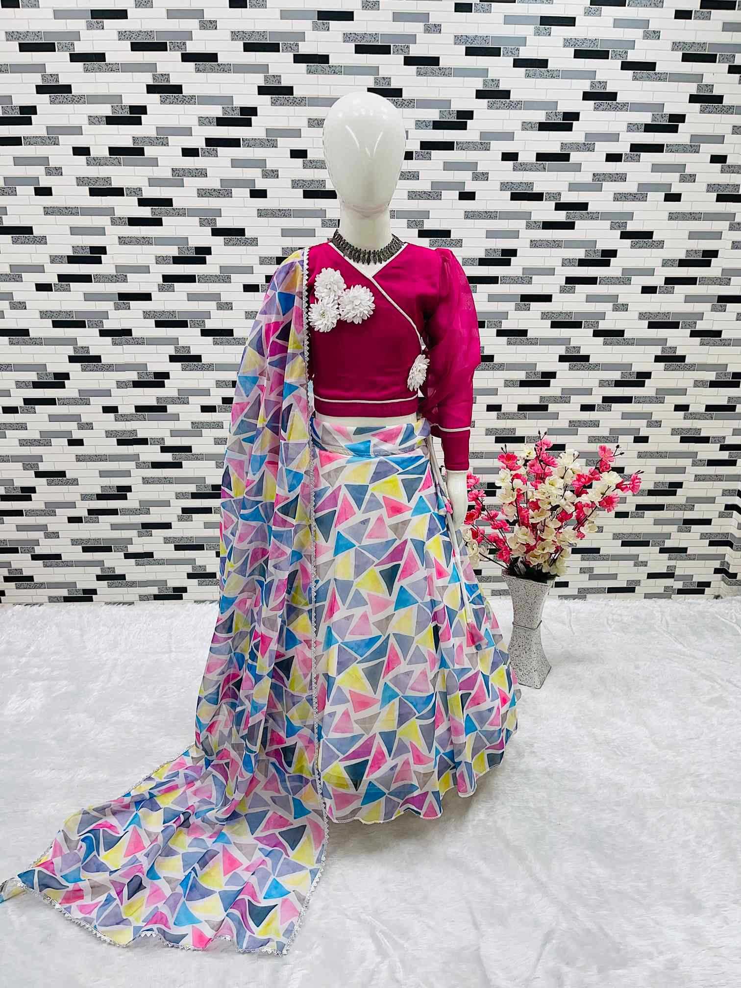 YNF Wholesale Chinon Silk Kids Lehenga  | Surat Manufacturer