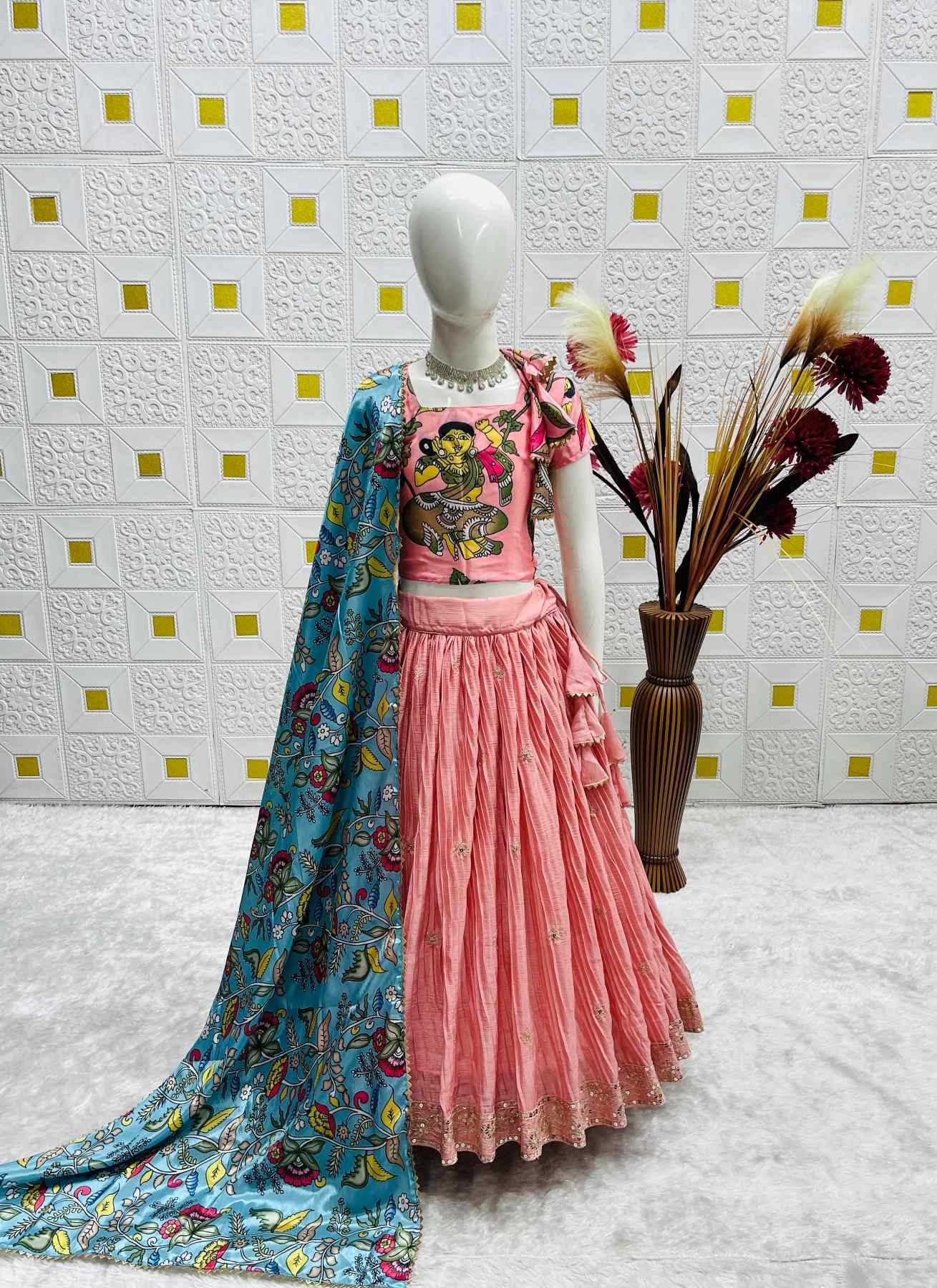 YNF Wholesale Chinon Silk Kids Lehenga  | Surat Manufacturer